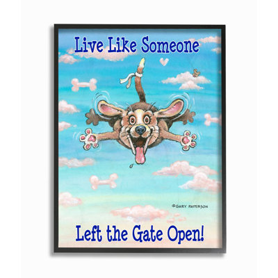 « barrière open art art drawing dog design » par gary patterson, impression