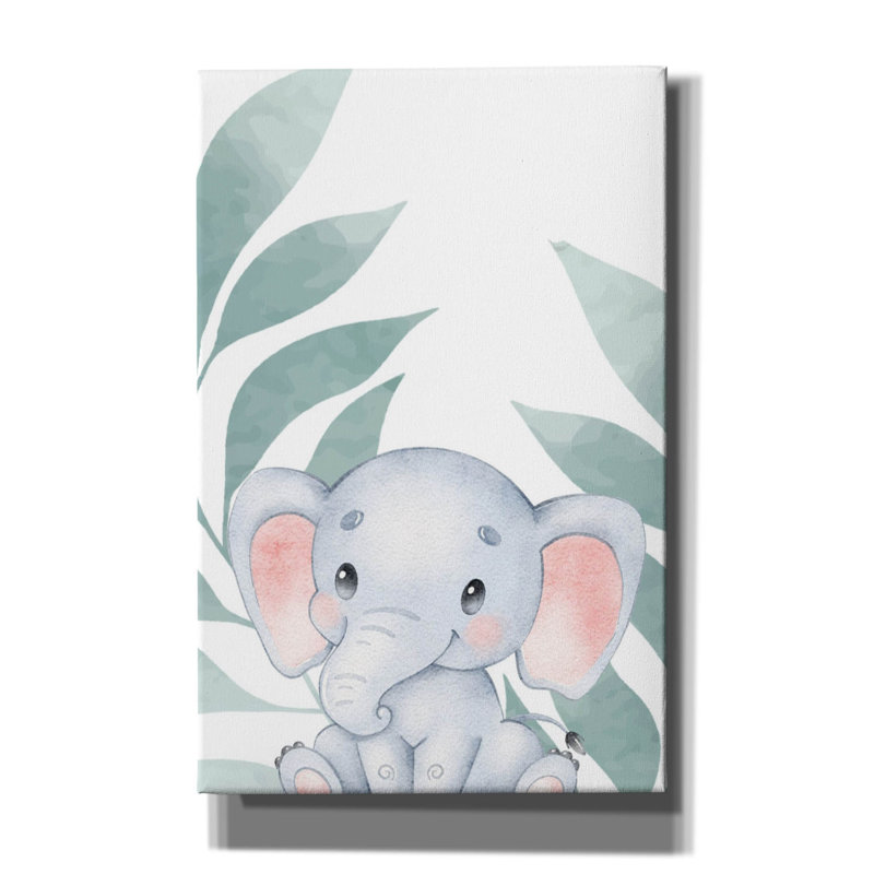 «Safari Baby Elephant» par Petals Prints Design, H 40 po x l 26 po x P 1,5 po