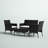 Alifa 4 - Person Patio Conversation Set with Cushions-489670708-457571770