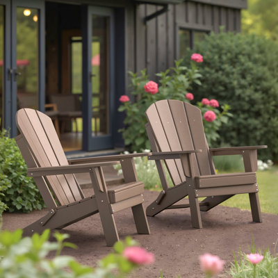 Chaises Adirondack traditionnelles en PEHD d'extérieur Aulika