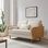 Kellan Performance Velvet Sofa In Walnut Alabaster