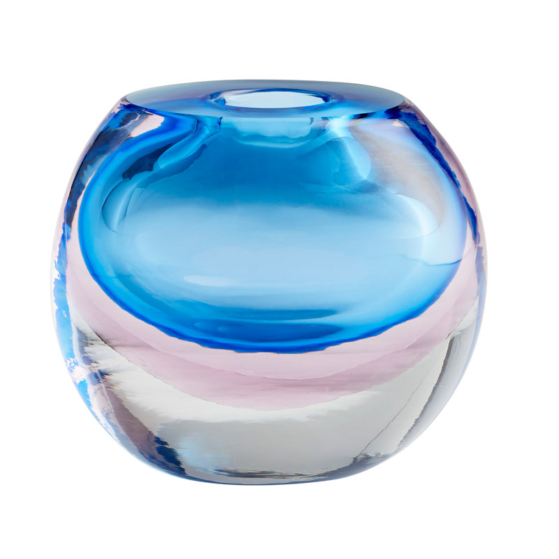 Oxblend Glass Table Vase, 5" H x 5.5" W x 5.5" D