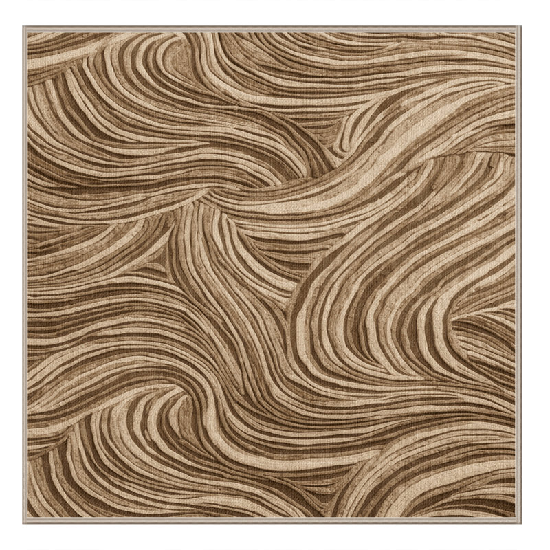  Tapis bord de mer lavable Sandy Ripple, Carré 5 pi