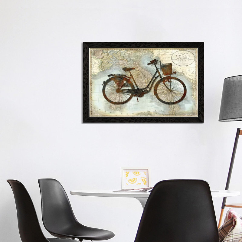 Bike Italy by Amanda Wade - Floater Frame Print on Canvas, 66.04 cm H x 45.72 cm W, Black Framed