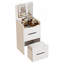 Meuble-lavabo 3 en 1 avec miroir à plateau rabattable, petit ensemble de coiffeuse avec dessus en verre visible