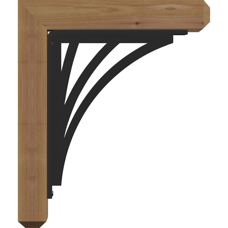 3 1/2"W x 13 1/2"D x 16"H Nevio Craftsman Ironcrest Smooth Bracket, Douglas Fir (1 1/2"W x 5 1/2"D x 8"H Iron Bracket)