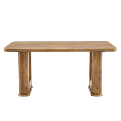 Wooden Rectangular Dining Table With Sturdy Base