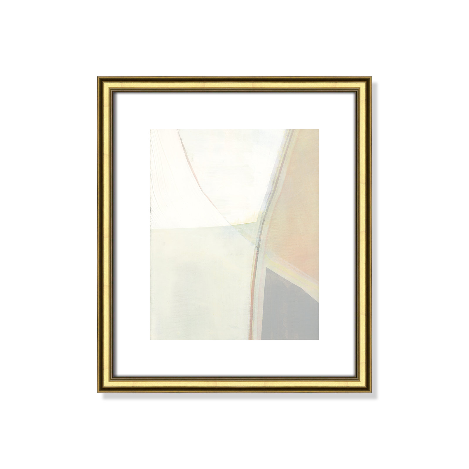 In Neutral II - Painting Print, Gold Framed Paper, 15" H x 13" W x 0.88" D