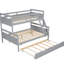 Lit superposé simple au-dessus d'un lit double avec lit gigogne gris, et durabilité robuste, lit gigogne stable-2039362570