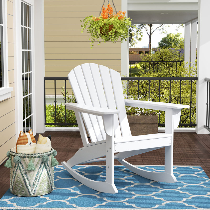 Chaise Adirondack berçante en PEHD Altura, Blanc