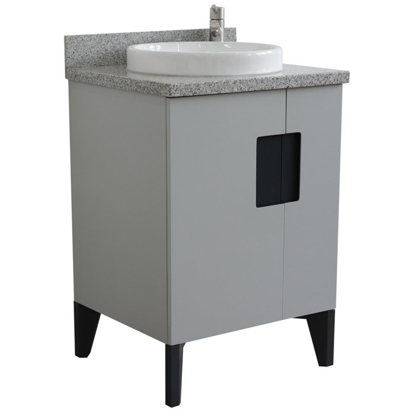 Ensemble de meuble-lavabo simple 25 po, gris, Gris clair