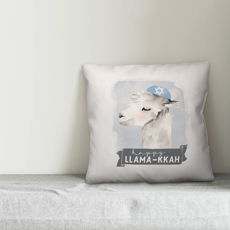  Housse de coussin Happy Llama-Kkah, 20 po x 20 po, Polyester/ Bourre en polyester