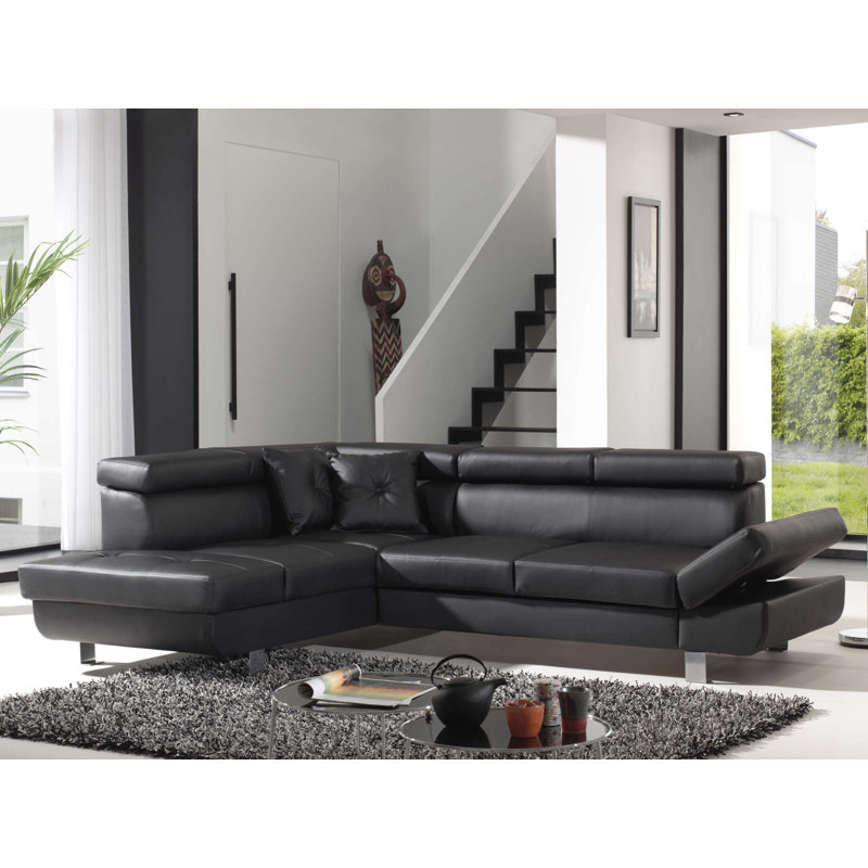 Lisbona 5 Seater Faux Leather Sofa Bed, Left Hand Facing