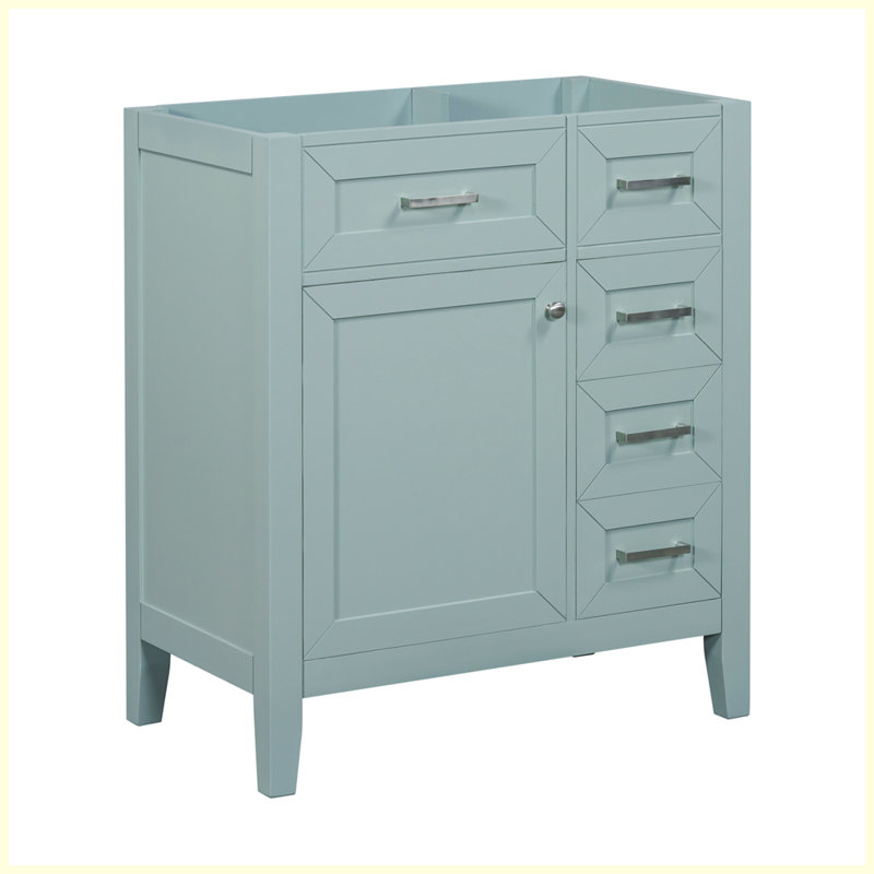 Meuble-lavabo moderne avec armoire et tiroirs, Vert