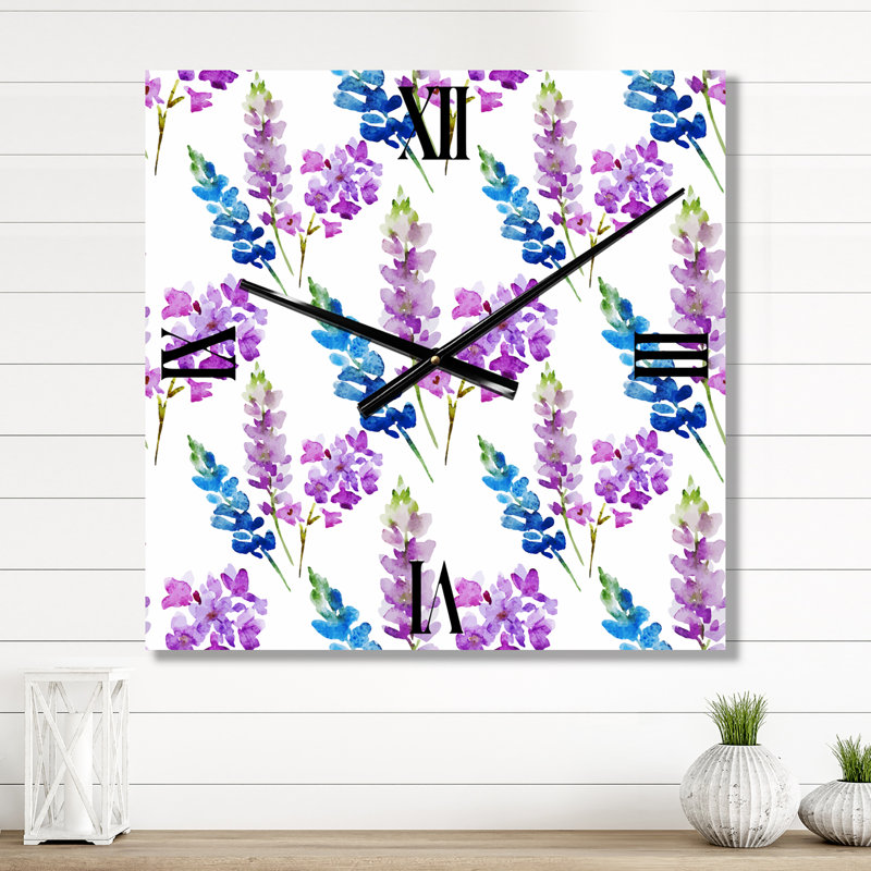 Horloge murale traditionnelle rose et mauve, Petit