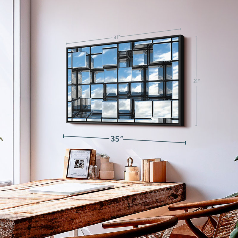 Abstract Square Mirrors Canvas Print, 21" H x 31" W