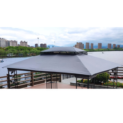 Housse de remplacement pour abri de jardin 13 x 10 pi - Gris et protection de l'eau de patio