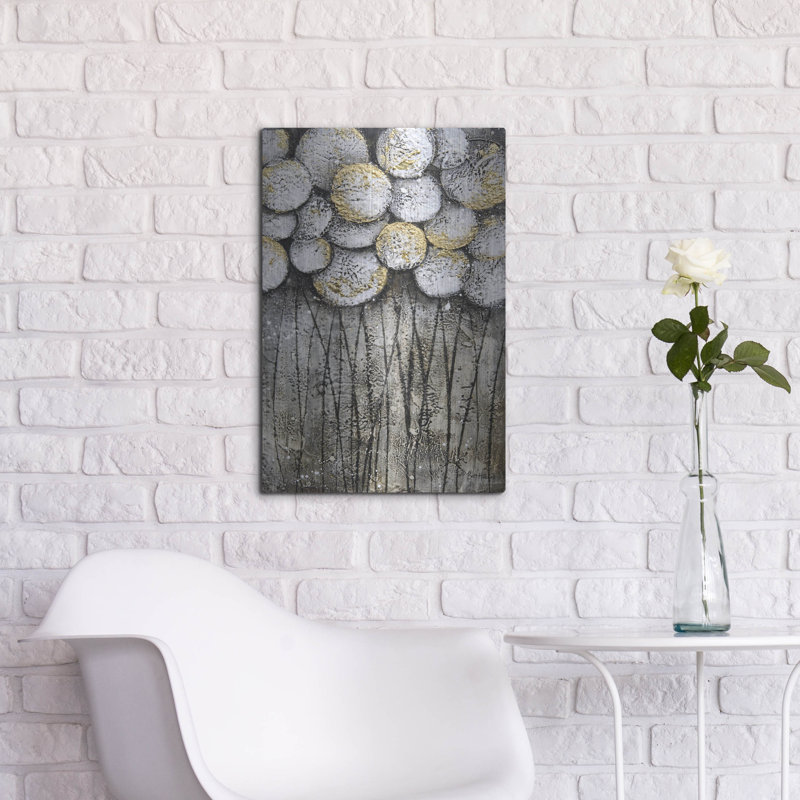 «Bubble Trees In White» par Britt Hallowell, H 24 po x l 16 po