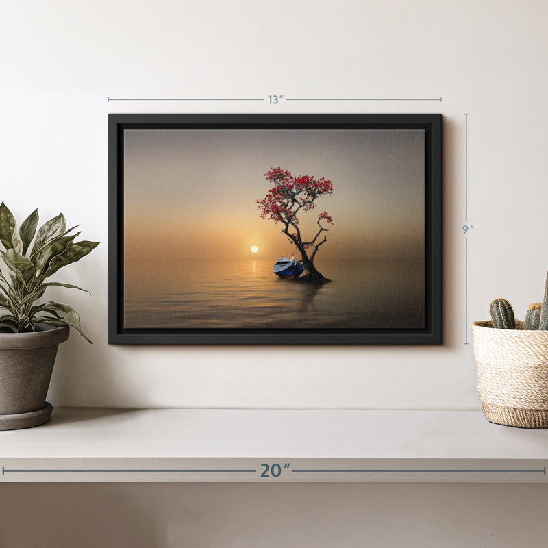 " Tree Moored Boat Wall Art ", 9" H x 13" W