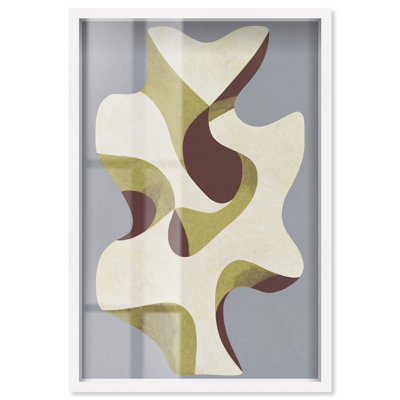 Tableau moderne bohème « Organic Curvature I Shadowbox Print » par Art Remedy, cadre blanc, 20 x 30