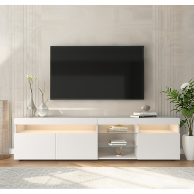 Meuble télé 70,8 po à haute brillance avec DEL