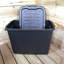 Samuel Alexander 60cm W Plastic Lockable Deck Box with Wheels in Black