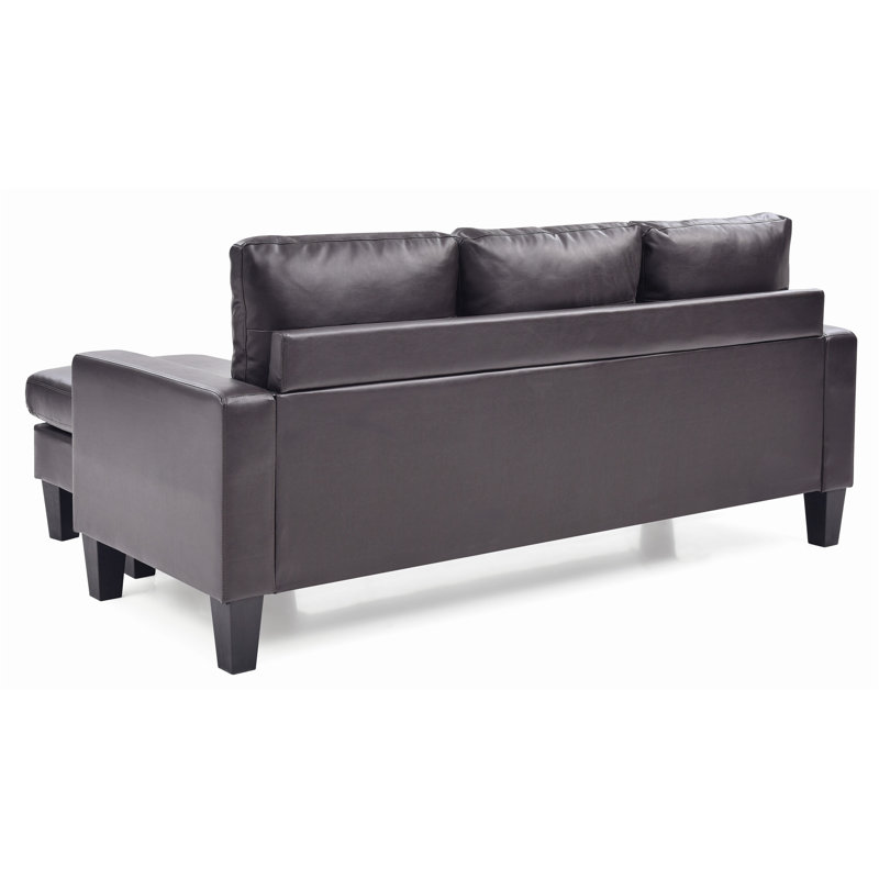 Canapé modulaire en cuir 2 pièces Vegan, Similicuir beige, Orienté à droite