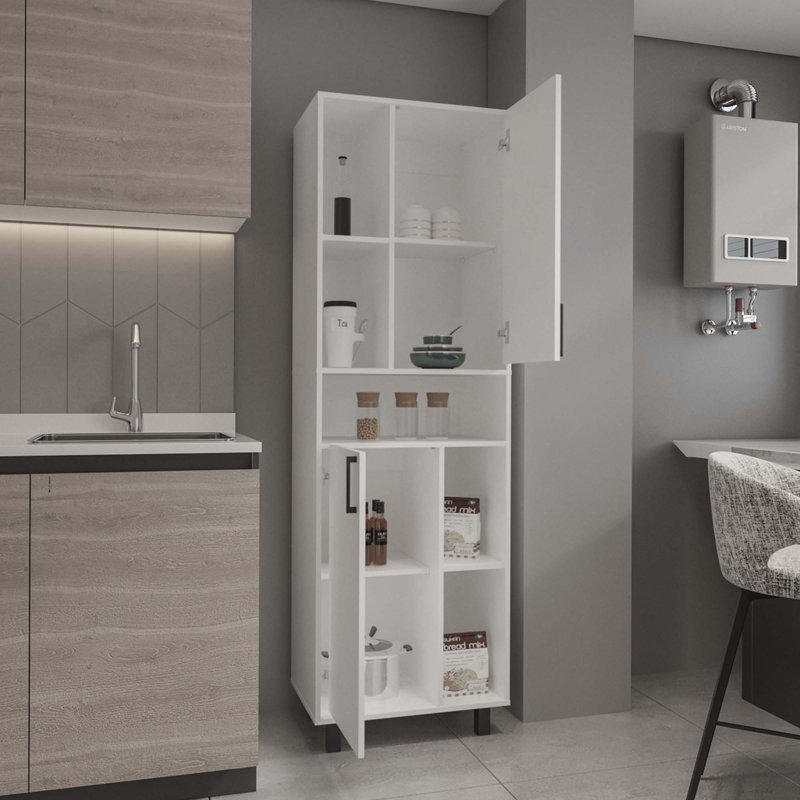 Armoire avec deux portes et plusieurs compartiments de rangement Bryce