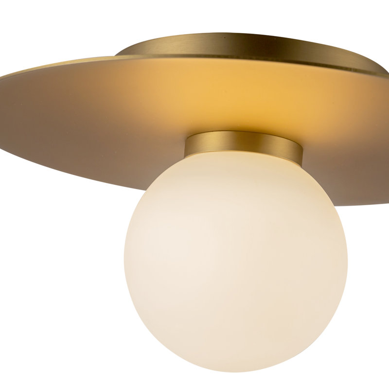 Elixir 10-In Flush Mount, Gold, White/Gold, 5.38" H x 9.88" W x 9.88" W