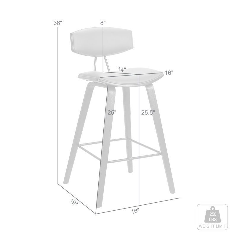 Chaise à dossier bas avec repose-pieds, Tabouret de comptoir (siège d'une hauteur de 25,5, Crème/brun
