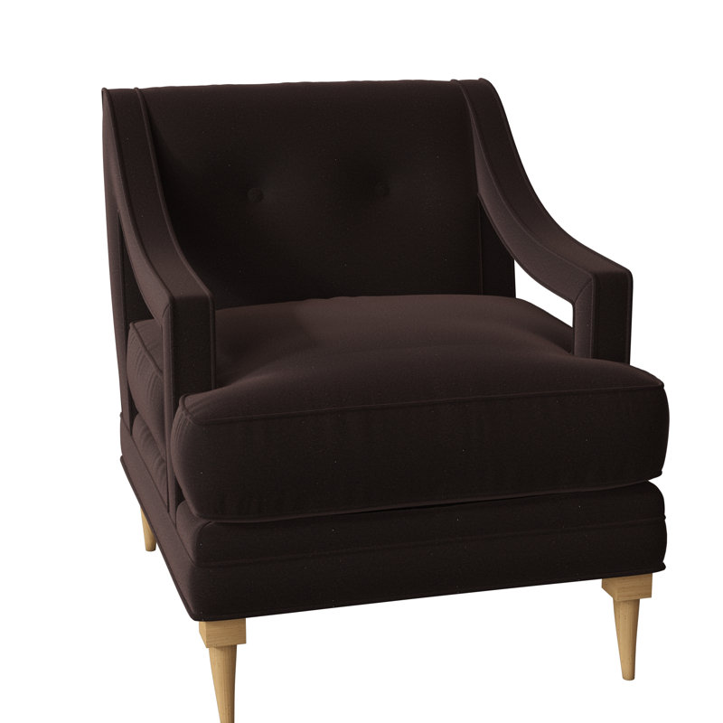 Perry Tufted Armchair, Amber, Margaret Mahogany