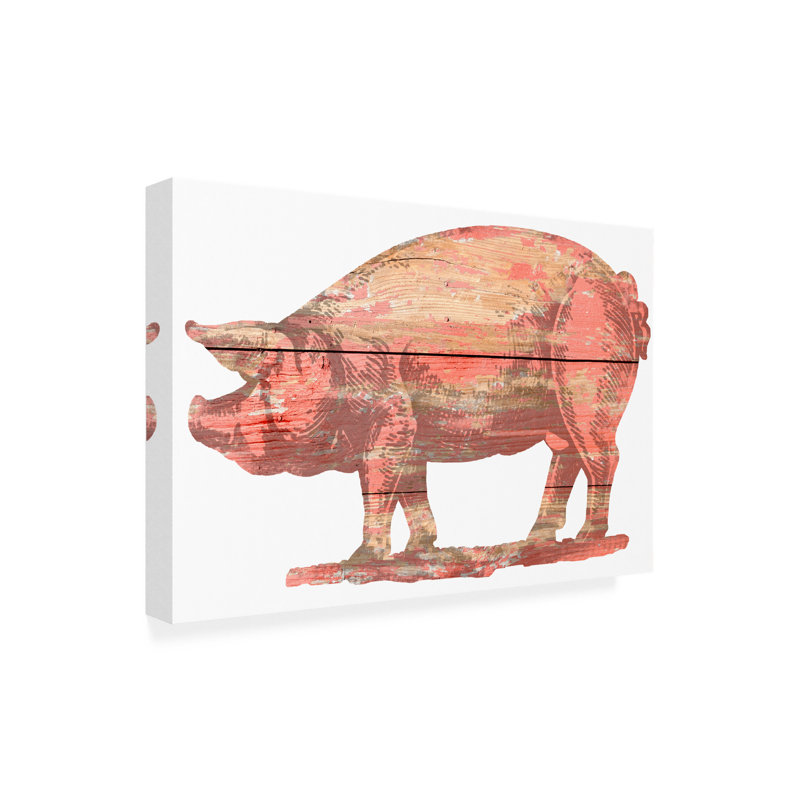 Toile d'extérieur Arrison RetroPlanet «Pig Cut Out», H 12 po x l 19 po x P 1,5 po