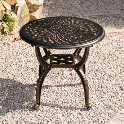 Amdad Round Metal Outdoor Side Table , 20.87'' in. W 20.87'' in. D