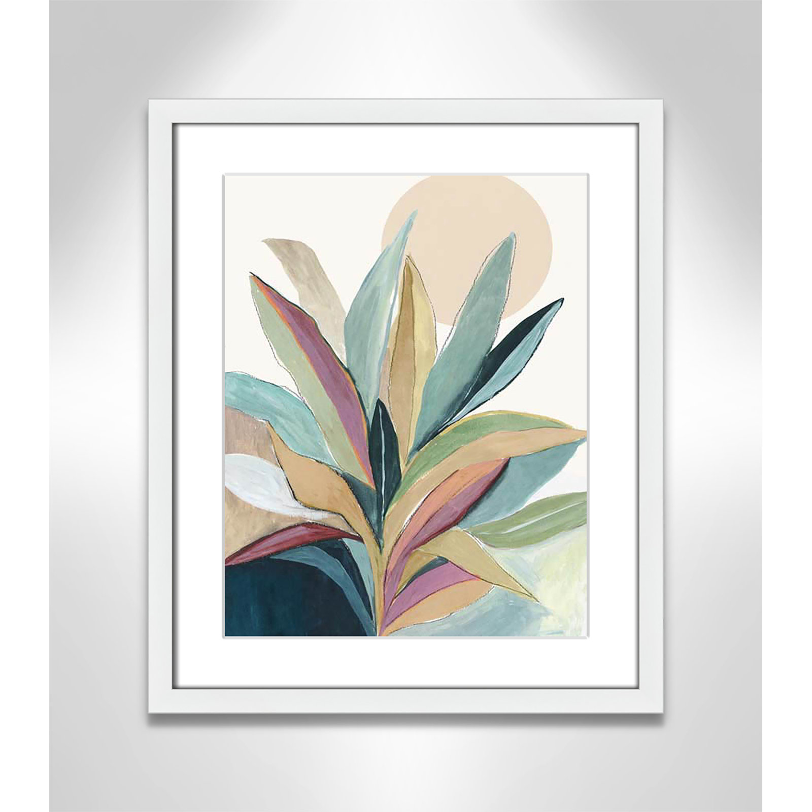 Sherbrooke Sunny Bright Leaves I by Asia Jensen Print, Yes, White Single Picture Frame, 19" H x 16" W x 1.25" D