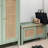 Green Solid Wood Bench