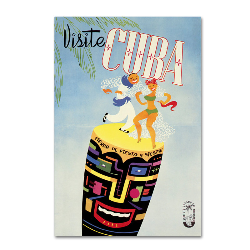 « vicuba », publicité rétro sur toile tendue, H 32 po x l 22 po