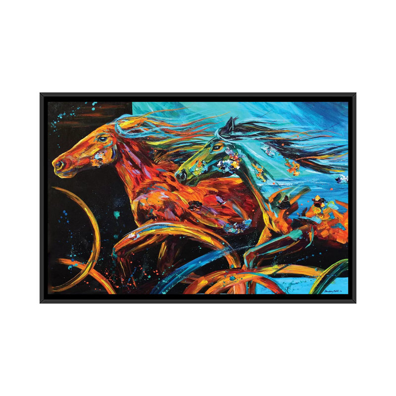« off the track », impression sur toile, H 18 po x l 26 po x P 1,5 po, Toile avec cadre noir, Pas de tapis
