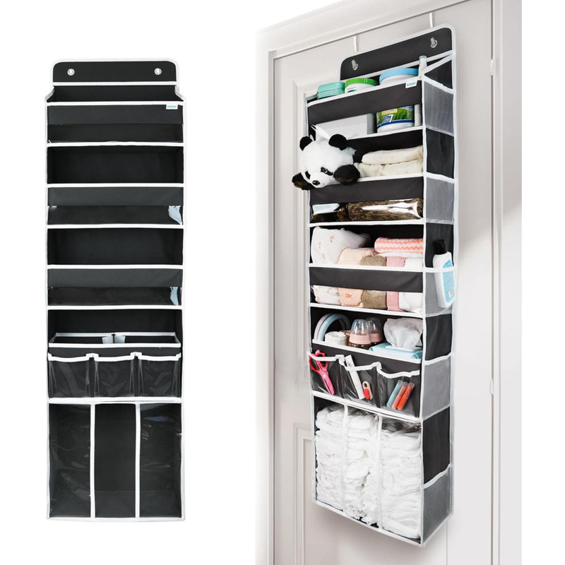 Wall Organizer with Wall Baskets, Dark Grey