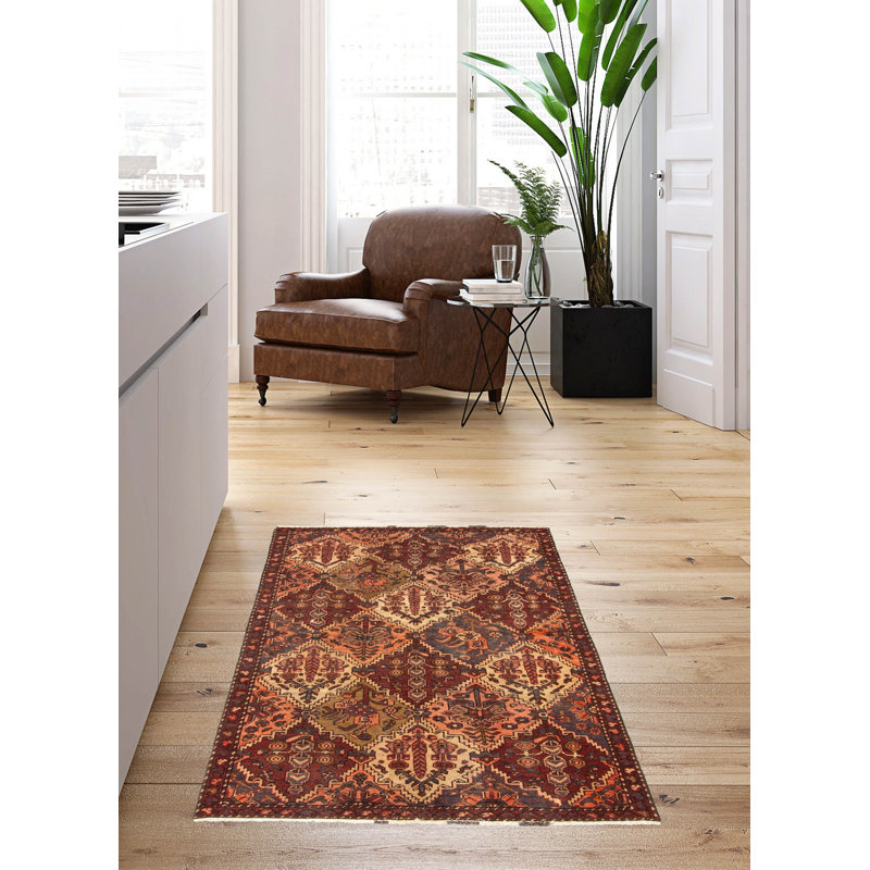 Tapis rouge rétro Kayseri 3 pi 7 po x 5 pi 7 po
