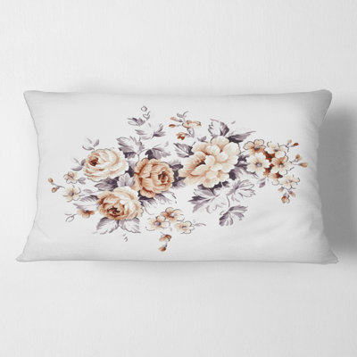Roses sauvages roses - coussin traditionnel imprimé