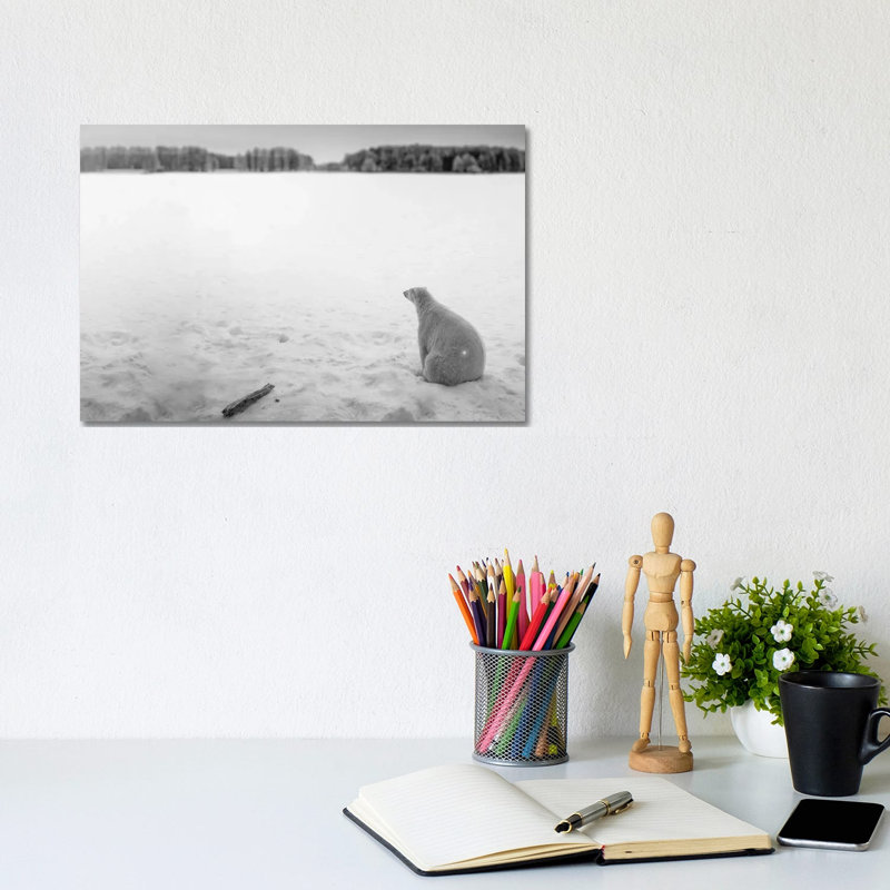 Edi: Polar Bear Looking Into Horizon by Nik Rave - Wrapped Canvas Print, 20.32 cm H x 30.48 cm W