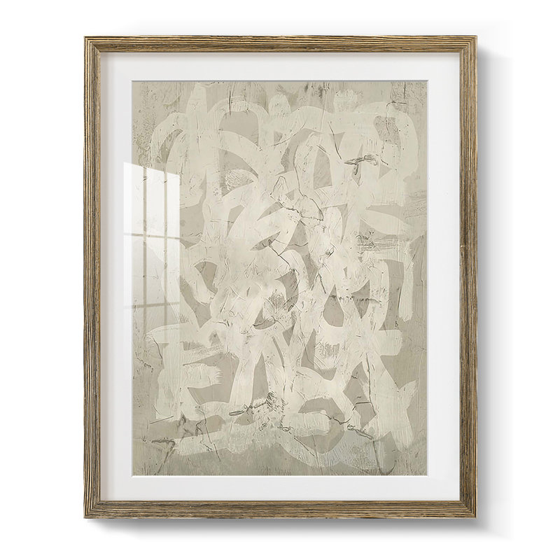 «Impasto Artifact I», reproduction encadrée, Blanc, Papier avec cadre noyer