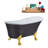 55" Streamline Clawfoot Soaking Acrylic Bathtub With Drain, Clawfeet, and Bamboo Tray-90730277-66365976