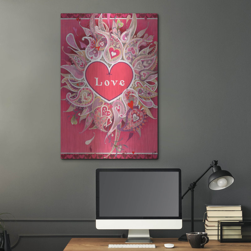Art mural en métal Latitude Run® «Love» par David Galchutt, H 36 po x l 24 po