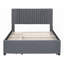 Lit plateforme double avec 2 tiroirs et 1 lit gigogne simple, sans sommier tapissier, robuste et robuste Durable