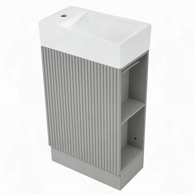 Meuble-lavabo 18,6 po avec tablette à deux niveaux, orienté vers la gauche ou vers la droite