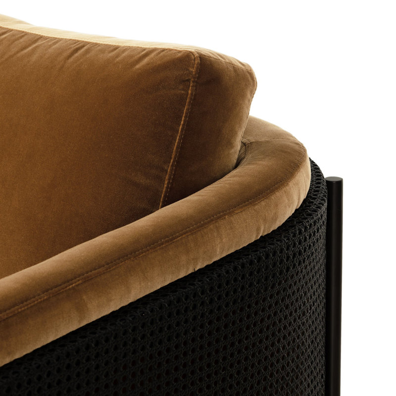 Jayda Linen Armchair, Black, Surrey Ochre Linen