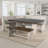 Camie 4pc Corner Breakfast Nook Set, Gray Brown Dining Table and Bench