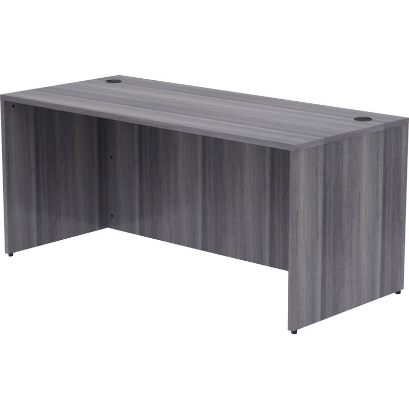 Weathered Charcoal Laminate 66" Rectangular Desk Shell