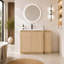 Meuble-lavabo autoportant de 48 pouces avec lavabo en céramique blanche et 1 petite armoire de rangement-1229994085-1229994089